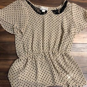 Polka dot sheer flowy top